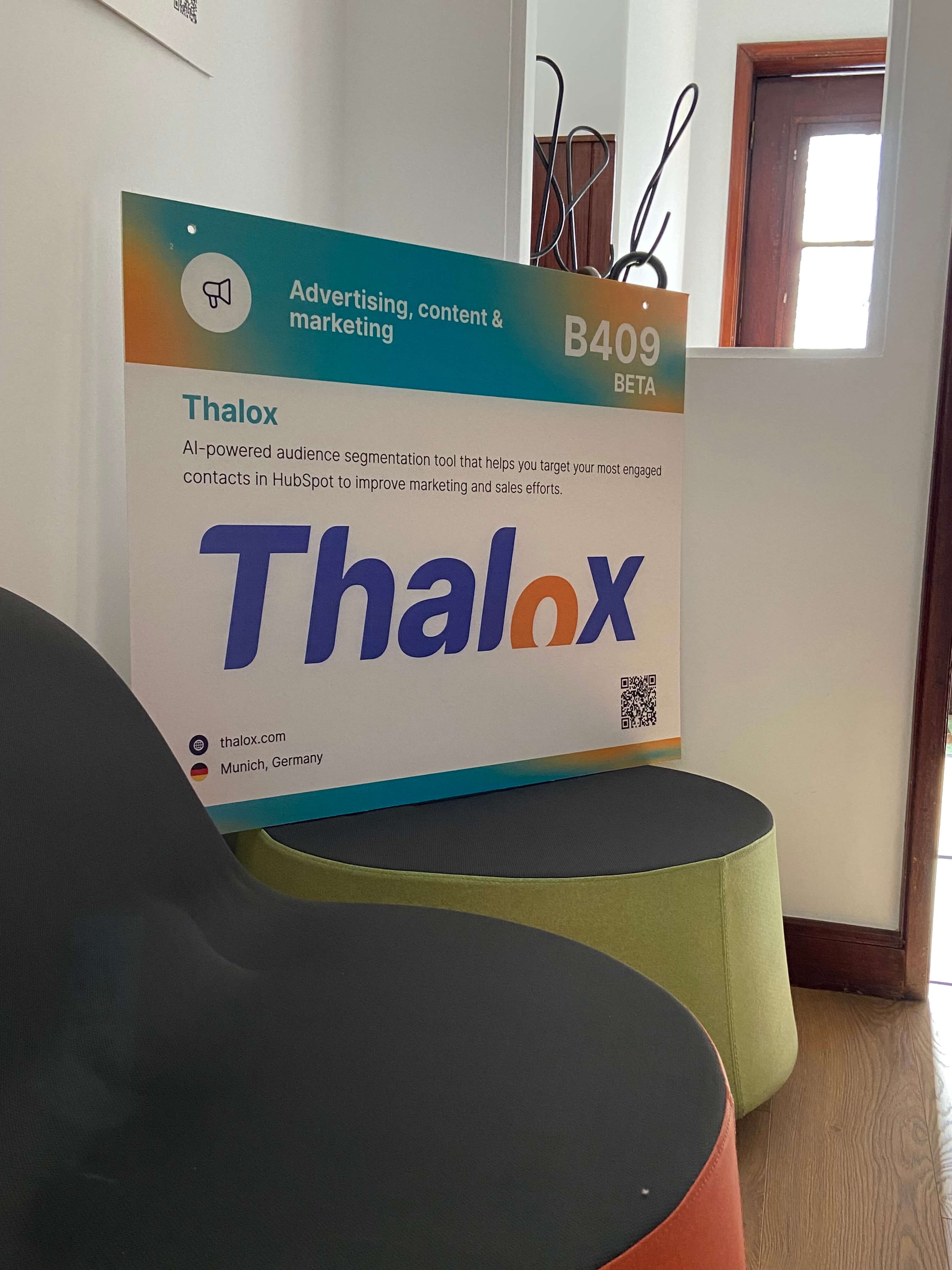 Thalox card on couch